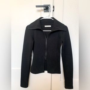 Oak + Fort Black Zip Up Top